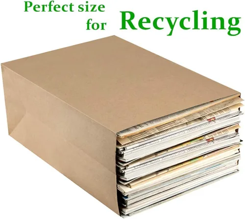 Miniatura 5 de BagDream Bolsas de comestibles de 12 x 7 x 17 pulgadas, 100 bolsas de papel kraft marrón resistente, bolsas de papel reciclable duraderas