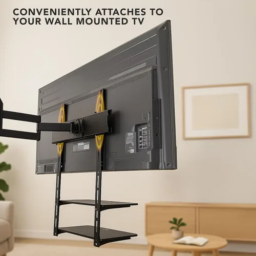 Miniatura 4 de mount-it. LCD, LED, Plasma TV Wall Mount Bracket para cable Box, reproductor de DVD, Stereo Componentes Shelf Negro
