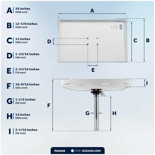 Miniatura 9 de Five Oceans Tabla de cortar para barco, 20 x 12 pulgadas - Mesa de filete premium con soporte para barra, ranura para cuchillo, almacenamiento