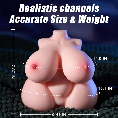 Miniatura 6 de Muñecas sexuales masculinas, masturbador masculino ultra suave con senos texturizados 3D, vagina y anal, mini juguetes sexuales realistas