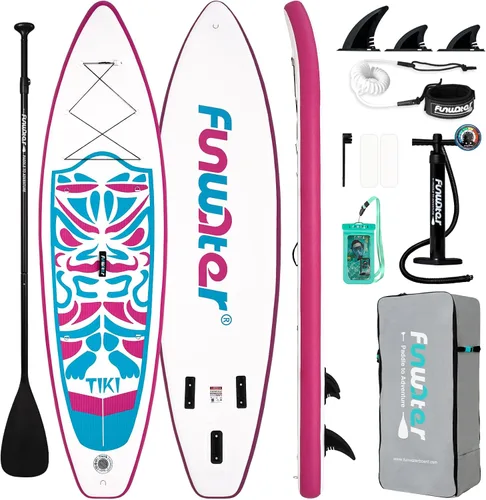 Miniatura 11 de FunWater 8'/10'/10'6"/11'6" Inflatable Stand Up Paddle Board with Premium SUP Paddleboard Accessories, Wide Stable Anti-Slip EVA Deck,Paddle Boards