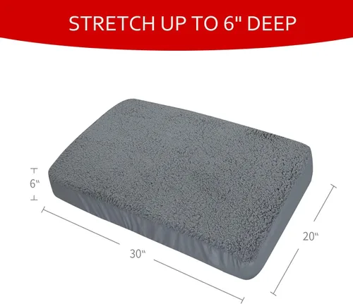 Miniatura 6 de Moonsea Fundas de cama para perro, repuesto de felpa suave, lavable, forro impermeable para cama de perro, color gris, funda de colchón