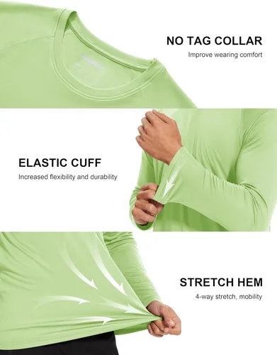 Miniatura 121 de MAGCOMSEN Camisas de manga larga para hombre, protección solar UPF 50+, camisetas atléticas para senderismo, correr, entrenamiento, protección