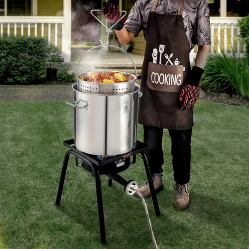 Miniatura 4 de ARC 200,000BTU Estufa de Propano Portátil para Exteriores, Quemador de Campamento de Propano, con Patas Removibles, Ideal para Woks, Sarténes y Ollas