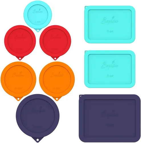 Sophico Tapa de almacenamiento de silicona de repuesto para cuencos de vidrio Anchor Hocking y Pyrex (recipiente no incluido) (paquete de 9 unidades)