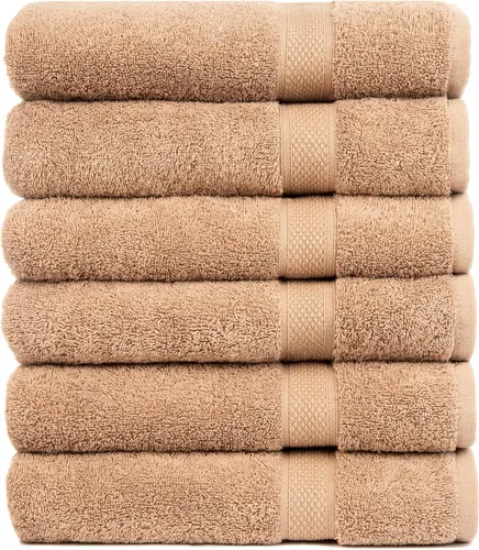 Miniatura 9 de Pleasant Home - Juego de 6 toallas de baño (24 x 50 pulgadas), 100% algodón, 515 GSM, toallas de lujo ligeras, suaves y altamente absorbentes