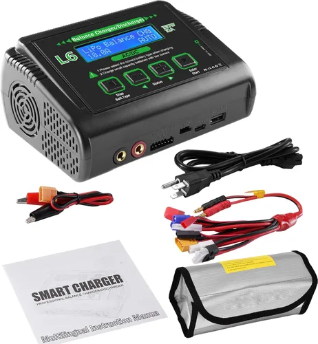 Miniatura 9 de Lipo - Cargador de batería de 150 W 10 A, cargador rápido de equilibrio para batería LiPo/Li-ion/Life (1-6s) NiMH/NiCd (1-15s) Pb Batería Verde