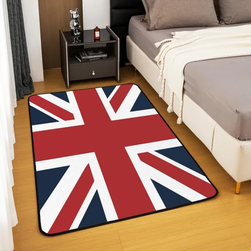 Miniatura 4 de jejeloiu The Union Flag - Alfombra de 3 x 5 pies con diseño de bandera británica, tapete reversible con estampado cuadrado para interiores