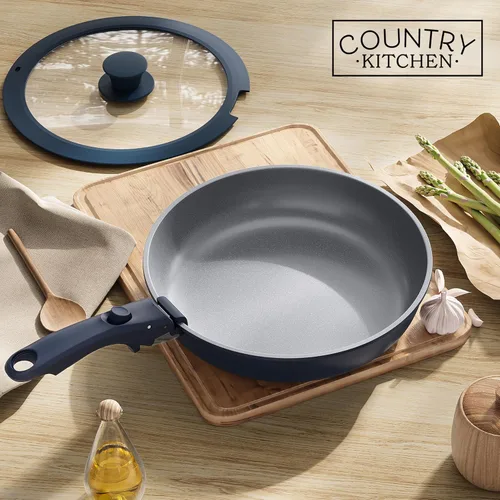Miniatura 9 de Country Kitchen Juego de utensilios de cocina con mango extraíble, juego de ollas y sartenes aptas para horno y autocaravana, denim, original