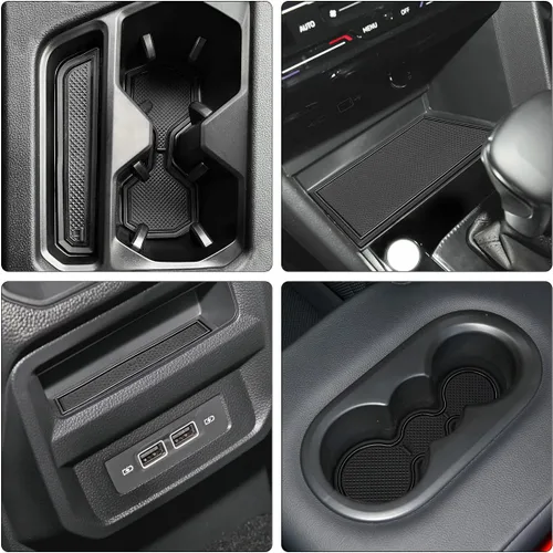 Auovo Alfombrillas antipolvo para Volkswagen VW Tiguan accesorios 2024 2023 2022 2021 2020 2019 2018 personalizados portavasos, puertas y consolas