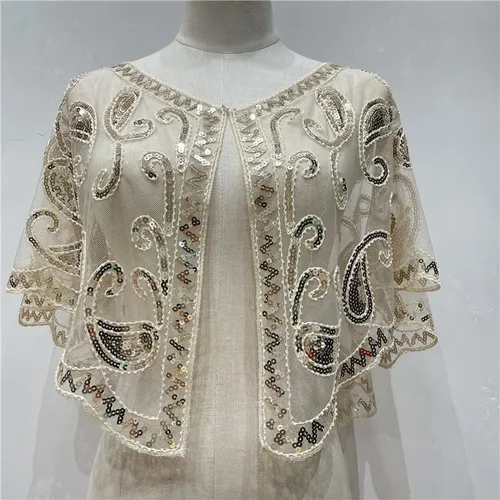 Miniatura 2 de Specell 1920s Shawls and Wraps for Evening Dresses,Wedding Shawl,Handmade Sequin Beaded Evening Shawl Bridal Wrap 22