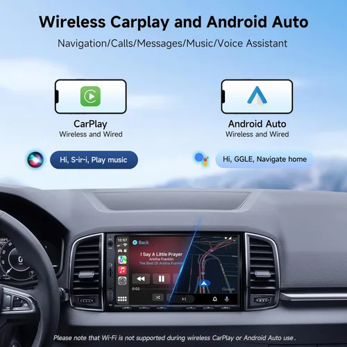 Miniatura 5 de ATOTOZONE A5L 7" 2+32GB Android Auto Estéreo de Coche Doble DIN, Cámara de Respaldo LRV y Cámara Dash 1080P DVR, CarPlay/Android Auto Inalámbrico