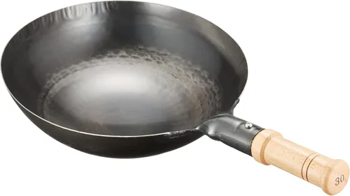 Miniatura 4 de Yamada Kogyosho Wok con una sola mano, hierro, mango, mango de madera, 13.0 pulgadas (13.0 in)
