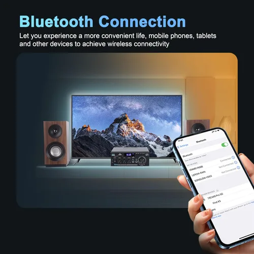 Miniatura 3 de Amplificador de audio estéreo actualizado AK45 Pro receptor Bluetooth para estéreo doméstico, 400 W 2 canales inalámbrico Bluetooth 5.0 sistema
