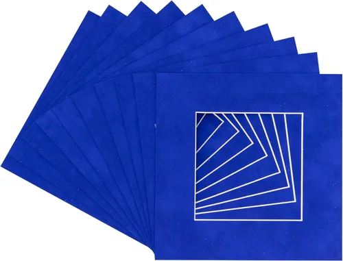 Tapete de 12 x 12 pulgadas para fotos de 8 x 8 pulgadas, tablero de cuadros de gamuza azul real precortado para marcos de 12 x 12 pulgadas, corte