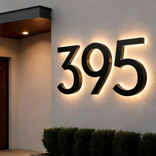 Números de Casa Personalizados LED para Exterior con Iluminación, Números Grandes Personalizados con Energía Solar Retroiluminados, Números de
