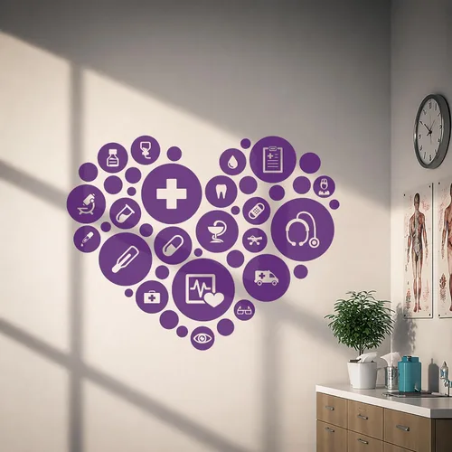 Miniatura 20 de Vinilo adhesivo de pared para oficina médica, clínica de salud, hospital, farmacia, decoración grande (g2983) (XL 45 x 58 pulgadas, negro)