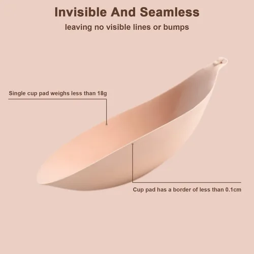 Miniatura 2 de Awant Strapless Sticky Bra Invisible Sticky Boobs Silicone Adhesive Bra Backless Pushup Lift Bra Beige