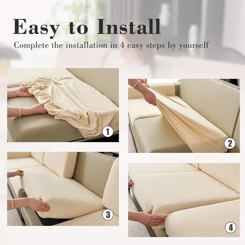 Miniatura 8 de Fundas de cojín para sofá seccional, fundas de asiento elásticas resistentes al desgaste para sofá, fundas protectoras lavables y elásticas