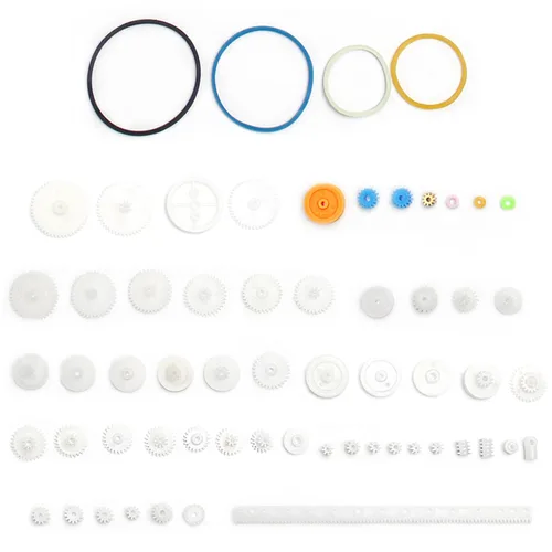 Miniatura 8 de Fielect Kit de engranajes de plástico 43pcs con accesorios surtidos para robot motor DC