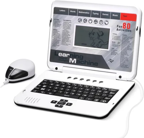 LESHITIAN Laptop para Niños - 80 Modos de Aprendizaje para Aprender Alfabeto, Palabras, Matemáticas, Jugar Juegos y Música - Juguete para Niños de