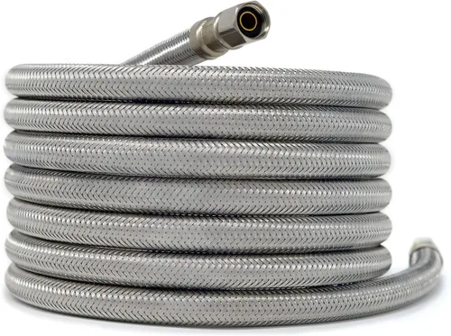 Miniatura 5 de Manguera de suministro de agua trenzada de acero inoxidable para máquina de hielo - 10 pies - Conectores universales de 1/4" de Kelaro
