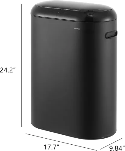 Miniatura 4 de happimess HPM1016B Robo Kitchen - Bote de basura delgado ovalado con sensor de movimiento sin contacto de 13.2 galones con modo táctil, resistente a