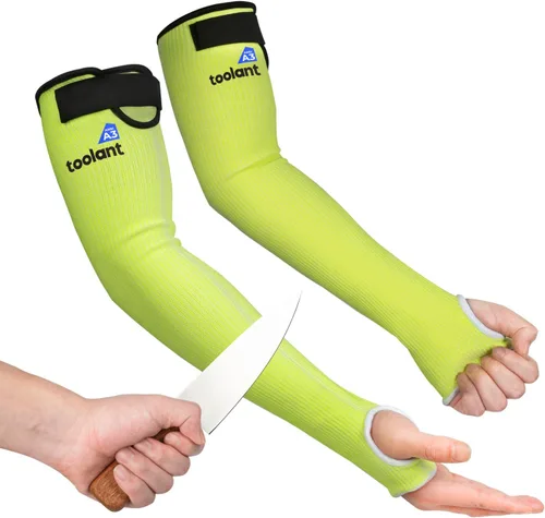 Miniatura 13 de OriStout Mangas de jardinería resistentes a cortes con orificio para el pulgar, verde, 2 pares, mangas protectoras para brazo para trabajo
