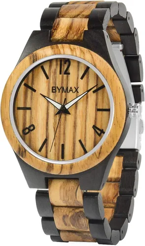 Bymax - Reloj de pulsera analógico de cuarzo japonés hecho a mano con caja de regalo