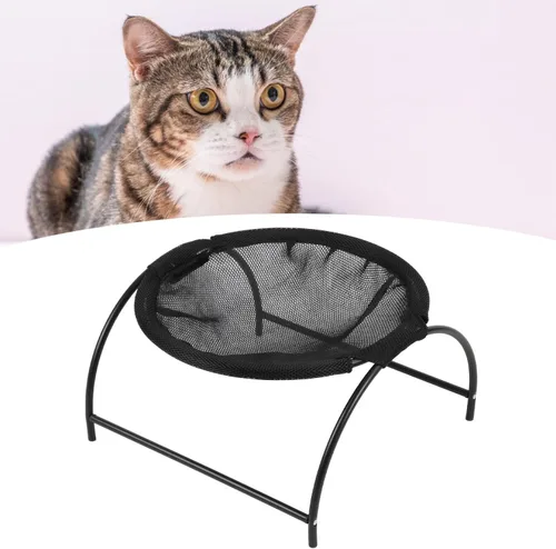 Miniatura 4 de Cat Hammock Bed, Elevated Small Dog Pet Hammock, Stainless Steel Canvas 43x43x24cm - Breathable Comfort, Detachable Design, Indoor Outdoor Use