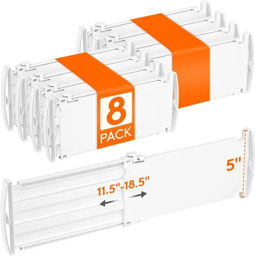 Miniatura 21 de Lifewit Separadores de cajones para ropa, 3.2 pulgadas de alto, 10.5 a 16.5 pulgadas, organizadores de cajones expandibles, separadores de plástico