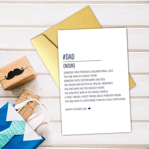 Miniatura 5 de Qiliji Tarjeta para el día del padre con definición de papá - Feliz, primero, divertida para papá, padrastro, marido