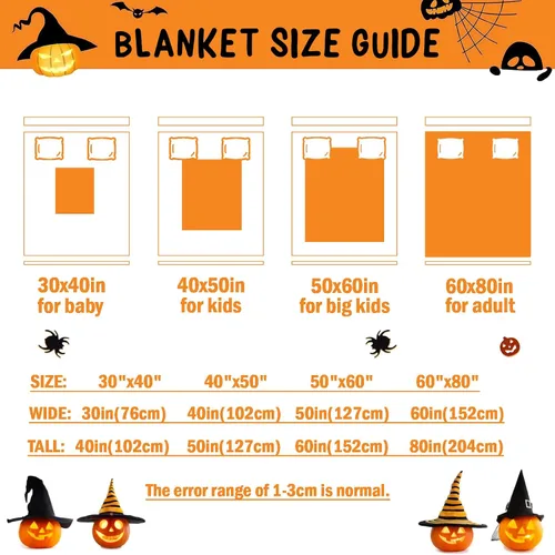 Miniatura 4 de Manta de Halloween personalizada con nombre, mantas de Halloween personalizadas para niños, Halloween personalizada para niños y niñas, bonita manta