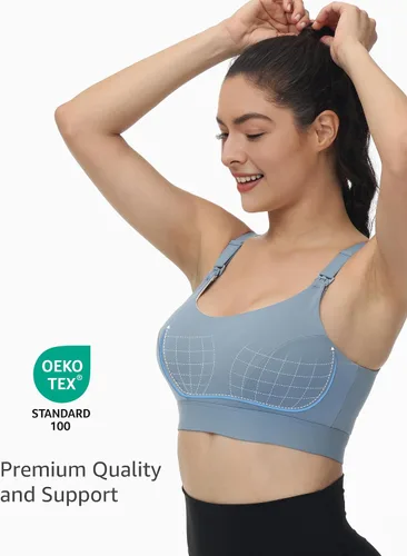 Miniatura 3 de HOFISH Nursing Bras for Breastfeeding Nursing Sports Bra with Support Racerback Maternity Bra Medium Impact