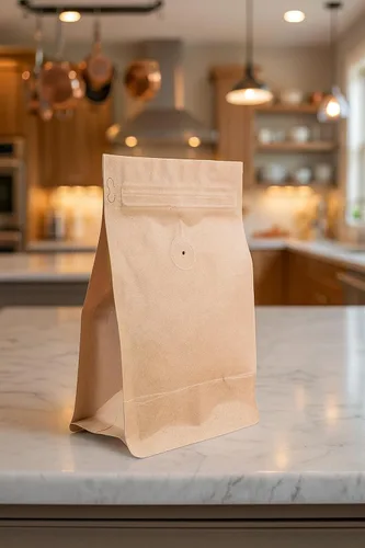 Miniatura 2 de AwePackage Bolsa de café resellable de 12 onzas con cremallera, bolsa de café con válvula, lengüeta inferior plana (50, papel kraft ancho)