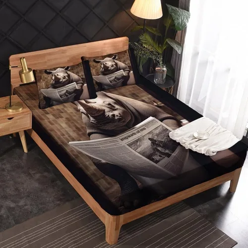 Miniatura 2 de Juego de sábanas para cama individual – Juego de sábanas divertidas de rinoceronte, sábanas y fundas de almohada, microfibra suave y bolsillo