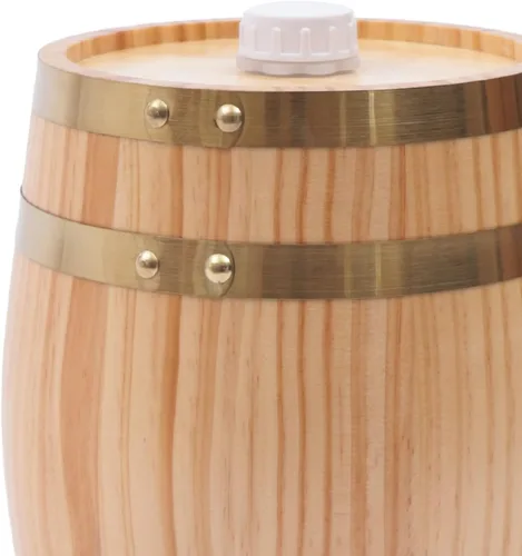 Miniatura 8 de Barril de madera de pino de LOYALHEARTDY de 5 l de madera de pino de primera calidad, con soporte vertical para almacenamiento de whisky, vino