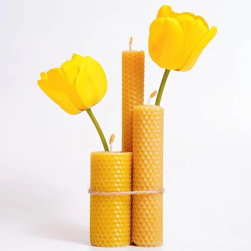 Miniatura 5 de Hojas de cera de abeja natural para hacer velas - Kit de enrollado de velas de cera de abeja DIY para niños y adultos Natural-Miel
