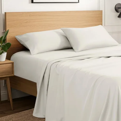 Miniatura 20 de Ivy Union Juego de sábanas de microfibra, ropa de cama de tamaño individual, transpirable y suave, con bolsillo profundo (individual, blanco)