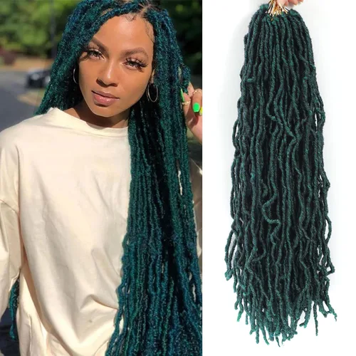 Miniatura 35 de Extensiones de cabello de ganchillo suaves de 22 pulgadas, 7 paquetes de rastas sintéticas preenlazadas para mujeres negras, extensiones de cabello