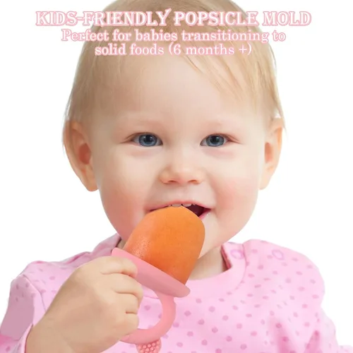 Miniatura 5 de Moldes de paletas para niños pequeños, recipientes de almacenamiento de alimentos para bebés, adecuados para puré de frutas frescas congeladas y Gris
