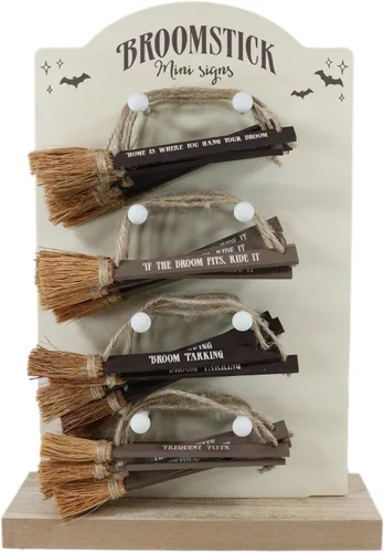 Miniatura 10 de Ebros Gift Wicca Witchcraft Magic Witches 'Broomstick Mini Signs' Tablero de exhibición de madera MDF Soporte para nuestros adornos de escoba