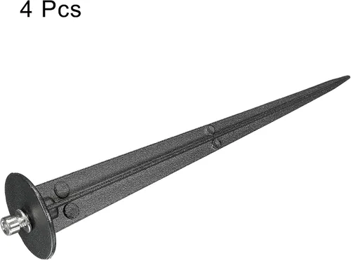 Miniatura 3 de MECCANIXITY Estacas de luz solar, 1.378 x 6.299 in roscadas M5 para lámparas de jardín, camino de paisaje, aluminio negro, paquete de 4