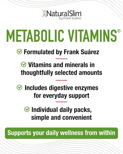 Miniatura 8 de NaturalSlim Vitaminas metabólicas, multivitamínico para mujeres y hombres, apoya la energía, el metabolismo y la absorción de nutrientes con enzimas