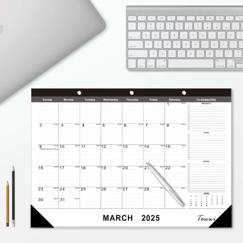 Miniatura 6 de TOWWI Calendario de Escritorio 2025-2026, 17"x12" Calendario Mensual de Escritorio para Hogar, Oficina, Familia con Lista de Tareas Pendientes
