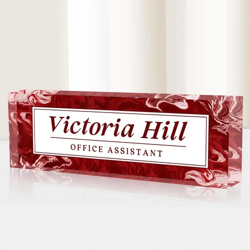 Placa de nombre de escritorio personalizada, regalos personalizados de agradecimiento a los empleados, placa de identificación acrílica para