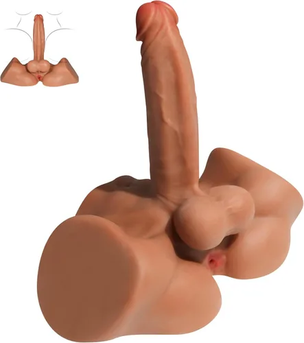 Muñeca sexual masculina de 4.5 libras con consolador realista, muñecas sexuales de torso para adultos, consolador enorme para masturbación femenina,