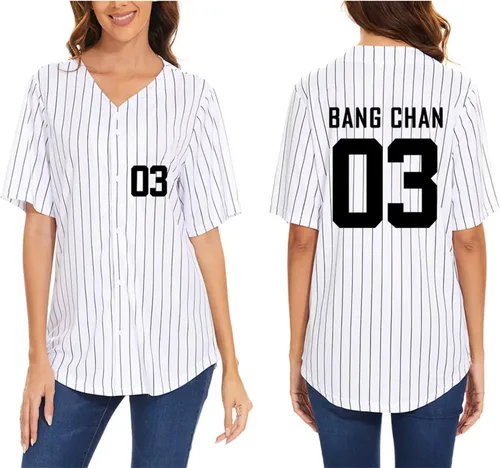 DHSPKN Stray Kids Domin ATE Album Merch Rockstar 8th Baseball Shirt Felix Jisung Hyunjin Minho Bangchan Changbin Concerts Tee Unisex Tops