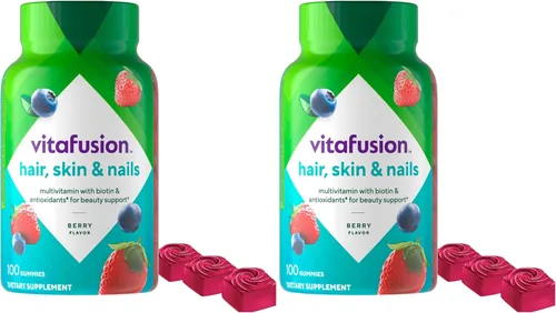 Miniatura 11 de Vitafusion Magníficas vitaminas gomosas multivitamínicas para cabello, piel y uñas, además de biotina y vitaminas antioxidantes C y E, sabor a