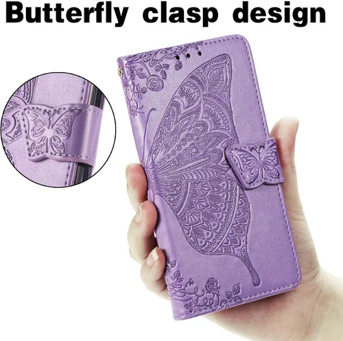 Miniatura 5 de Funda para teléfono Samsung Galaxy A15 5G, funda con tapa para mujer, tarjeteros de crédito en relieve mariposa flor de cuero PU correa de muñeca